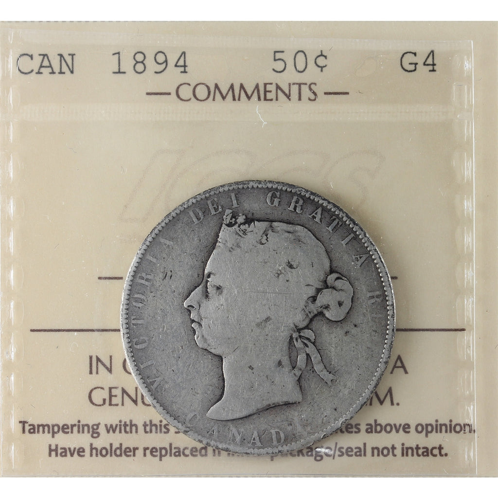 1894 Canada 50-cents ICCS Certified G4