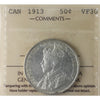 1913 Canada 50-cents ICCS Certified VF30