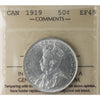 1919 Canada 50-cents ICCS Certified EF45
