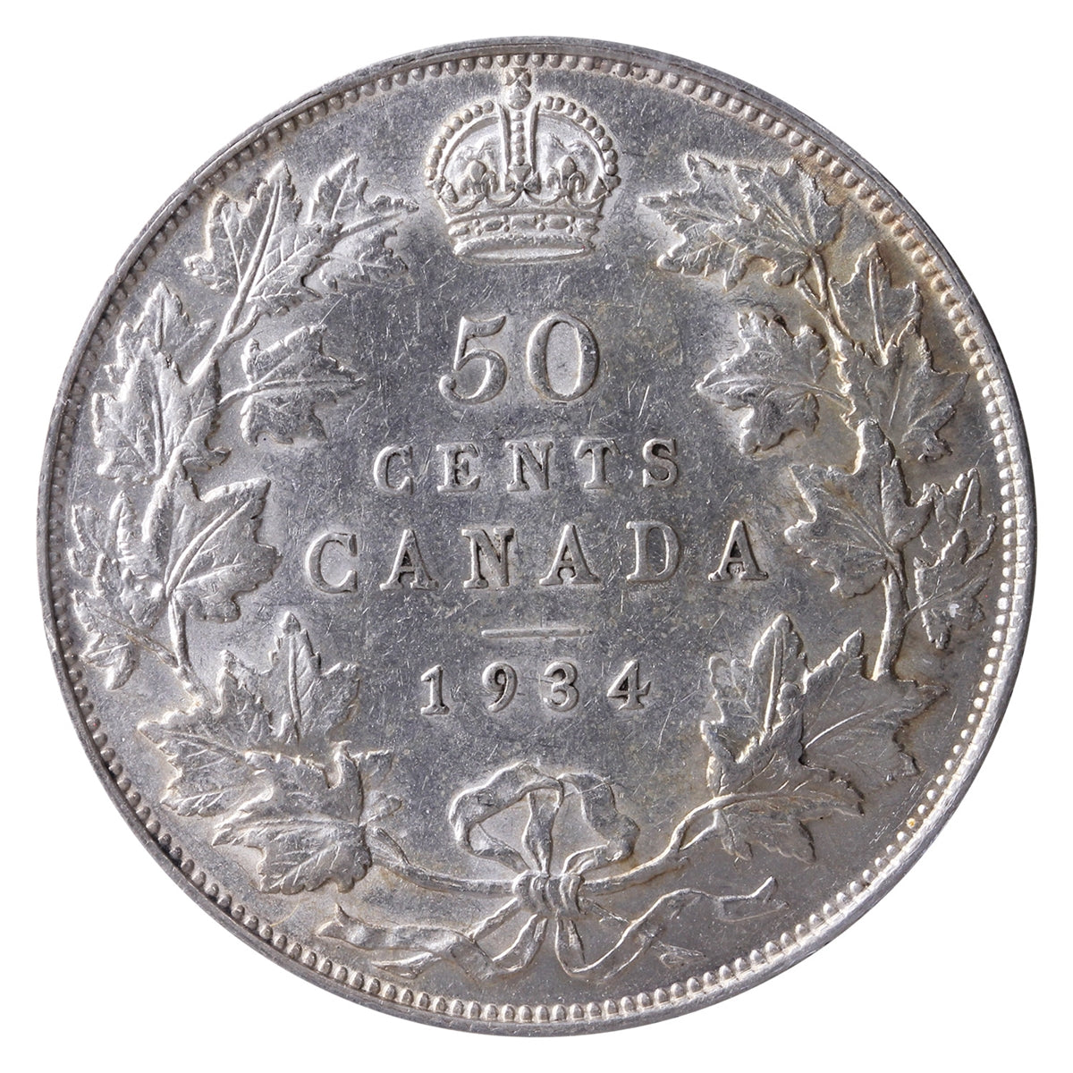 1934 Canada 50-cents ICCS Certified EF40