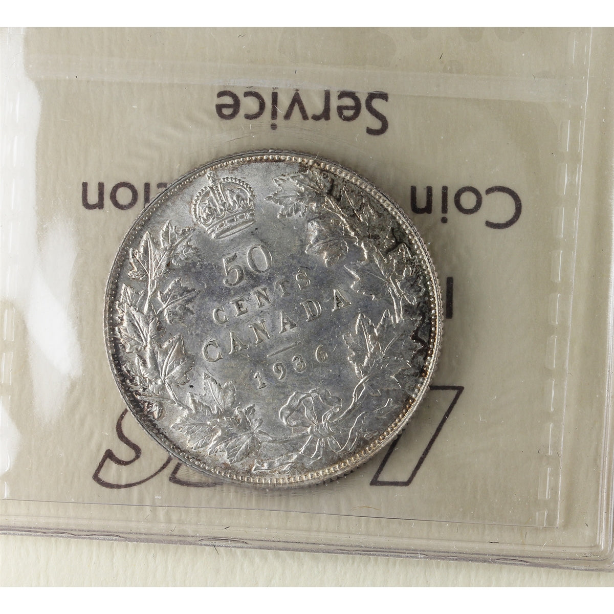 1936 Canada 50-cents ICCS Certified AU55