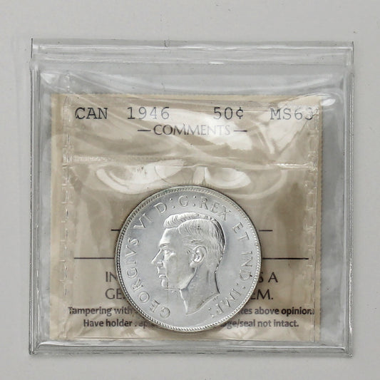 1946 Canada 50-cents ICCS Certified MS63