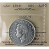 1949 Hoof Over 9 Canada 50-cents ICCS Certified AU50