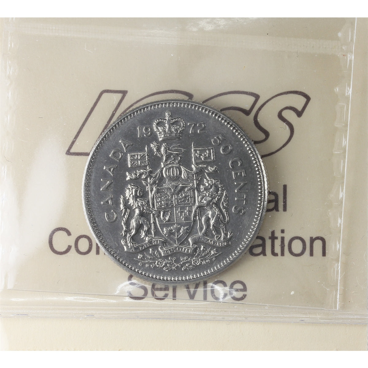 1972 Missing A Canada 50-cents ICCS Certified MS63
