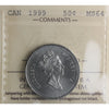 1999 Canada 50-cents ICCS Certified MS64
