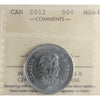 2012 Canada 50-cents ICCS Certified MS64