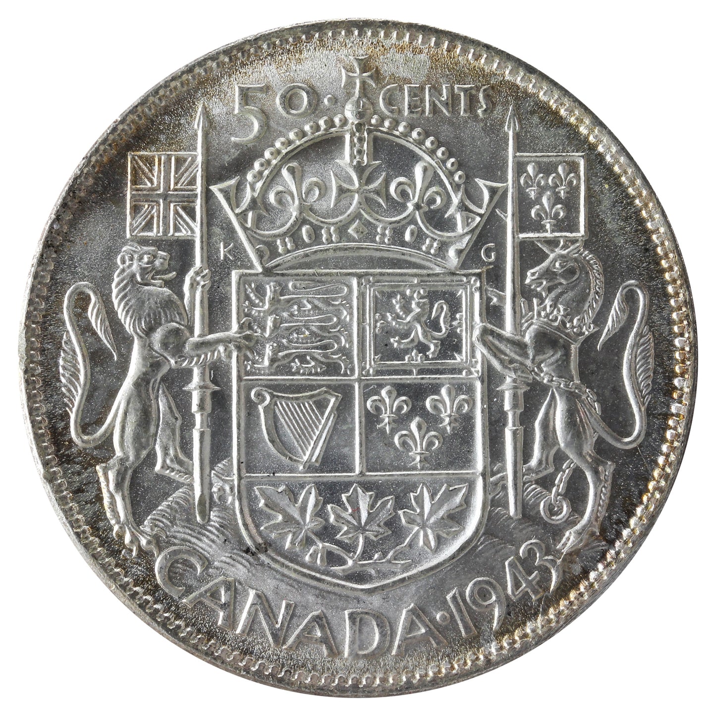 1943 Canada 50-cents ICCS Certified MS-65 (KM 822)