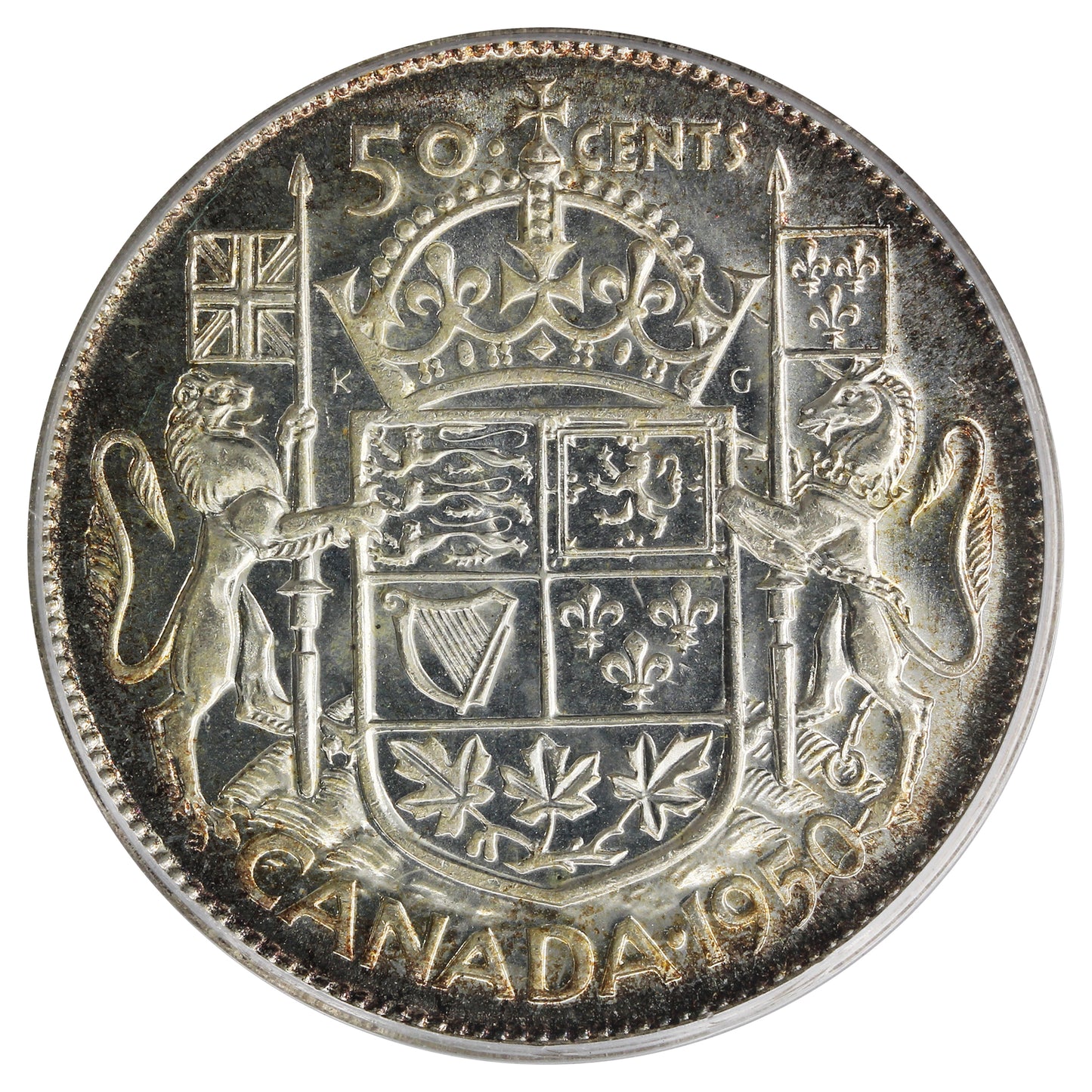 1950 No Design Canada 50-cents PCGS Certified MS64