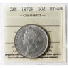1872H Canada 50-cents ICCS Certified EF40