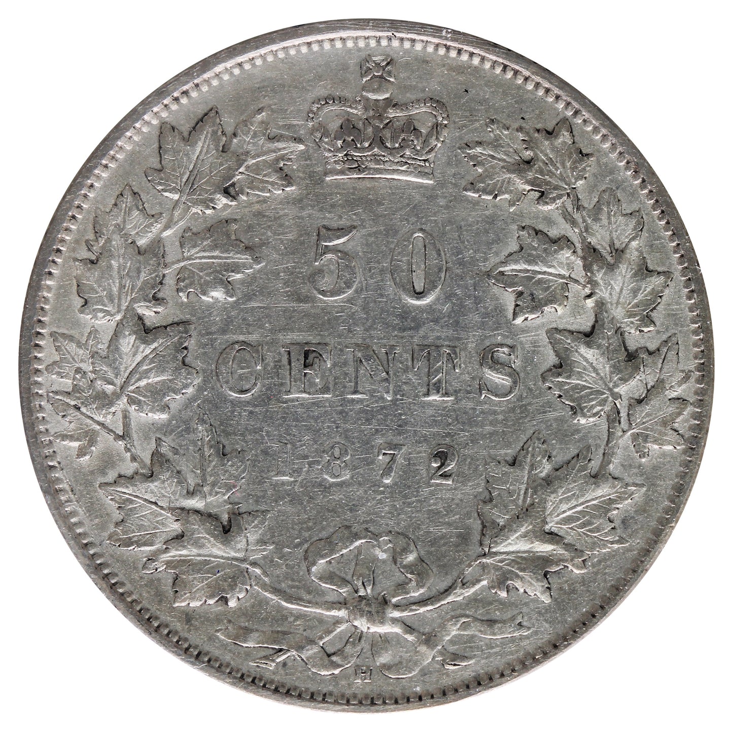 1872H Canada 50-cents ICCS Certified EF40