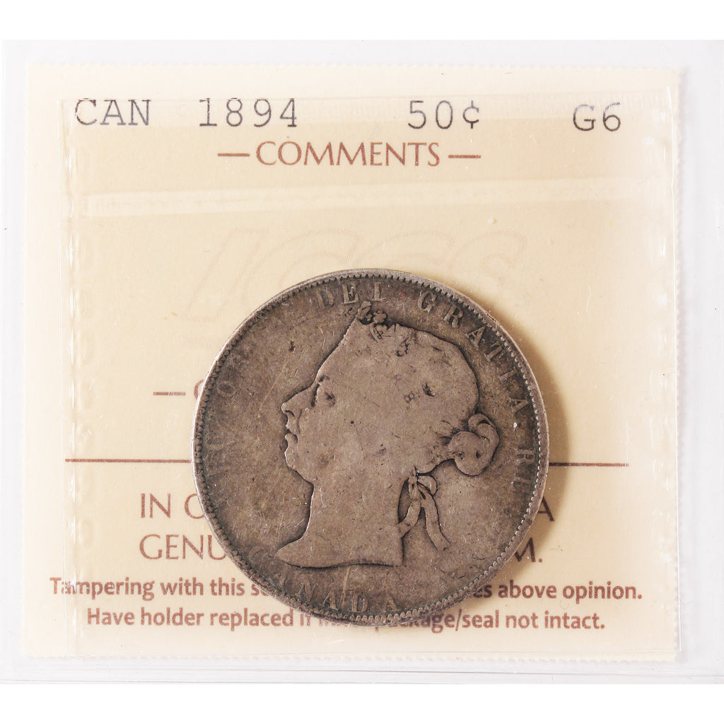 1894 Canada 50-cents ICCS Certified G6