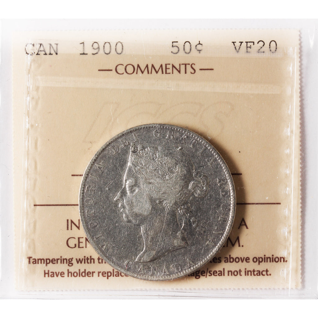 1900 Canada 50-cents ICCS Certified VF-20