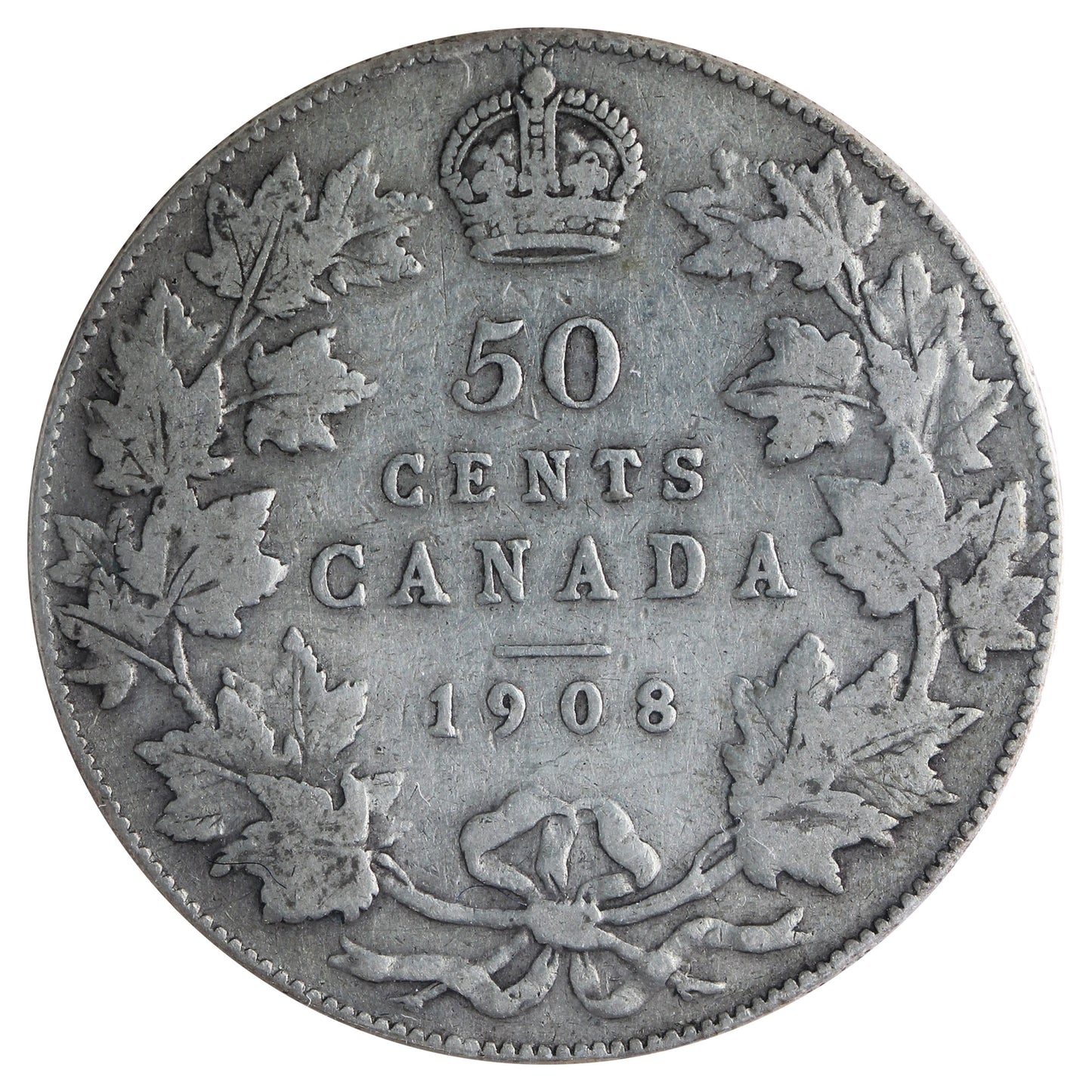 1908 Canada 50-cents ICCS Certified F12