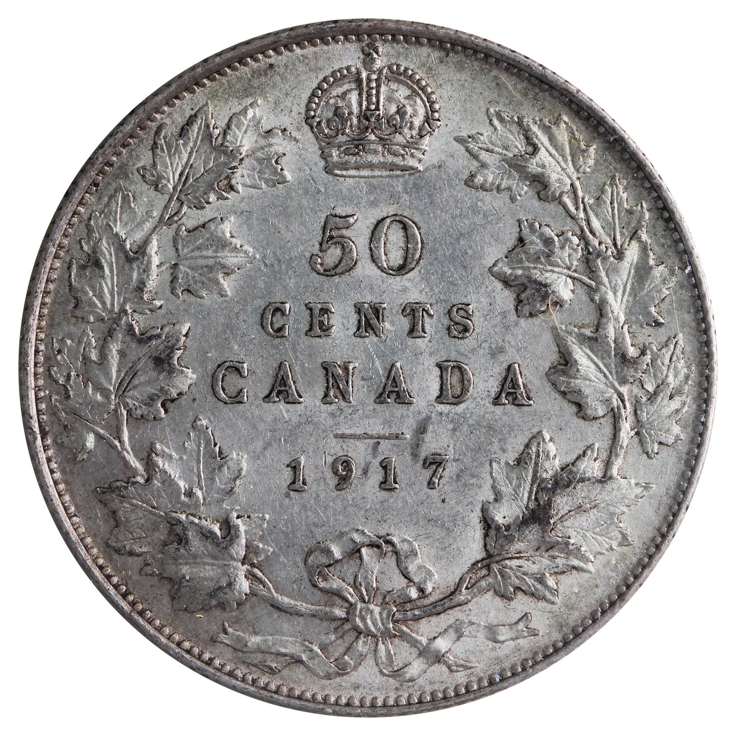1917 Canada 50-cents ICCS Certified AU50
