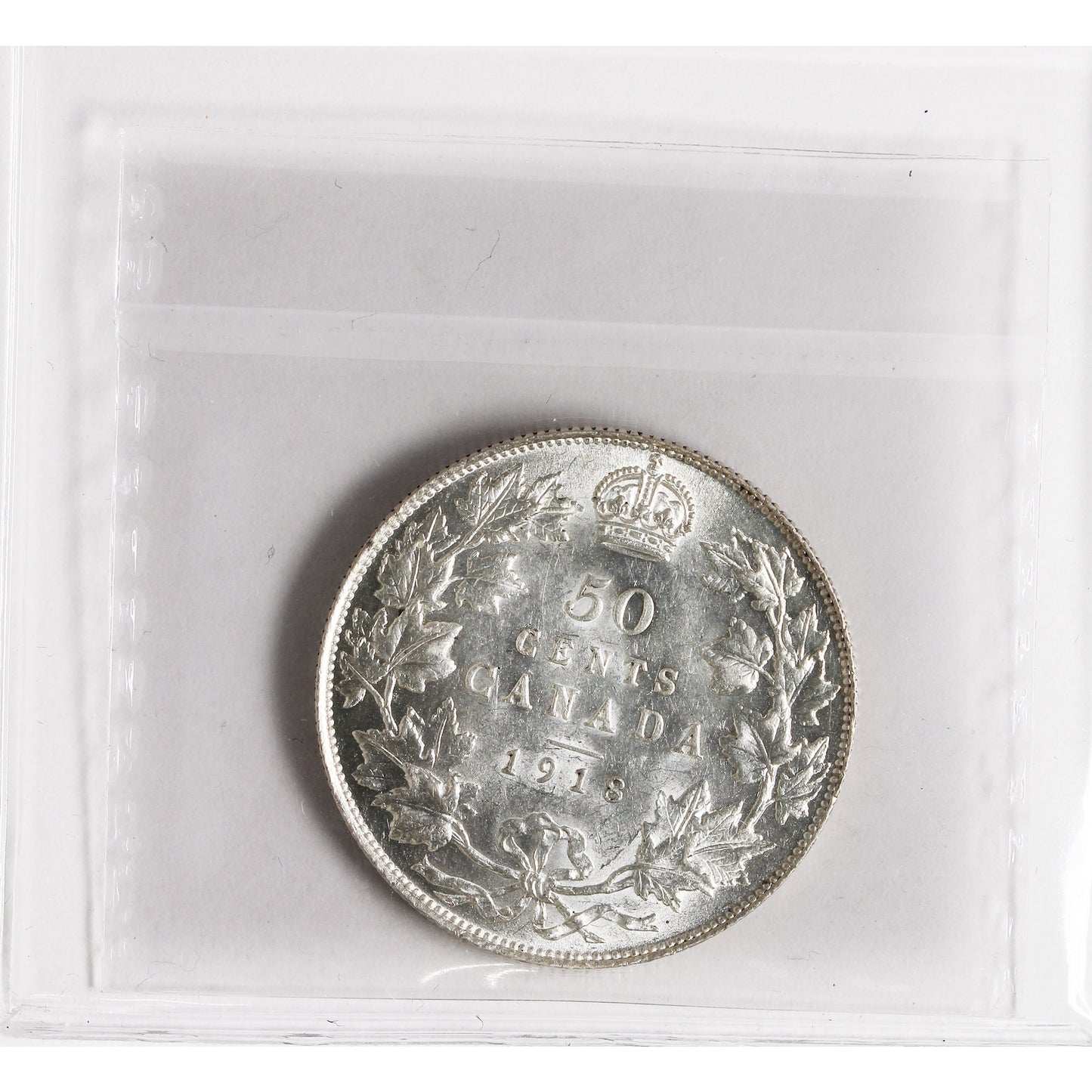 1918 Canada 50-cents ICCS Certified AU58