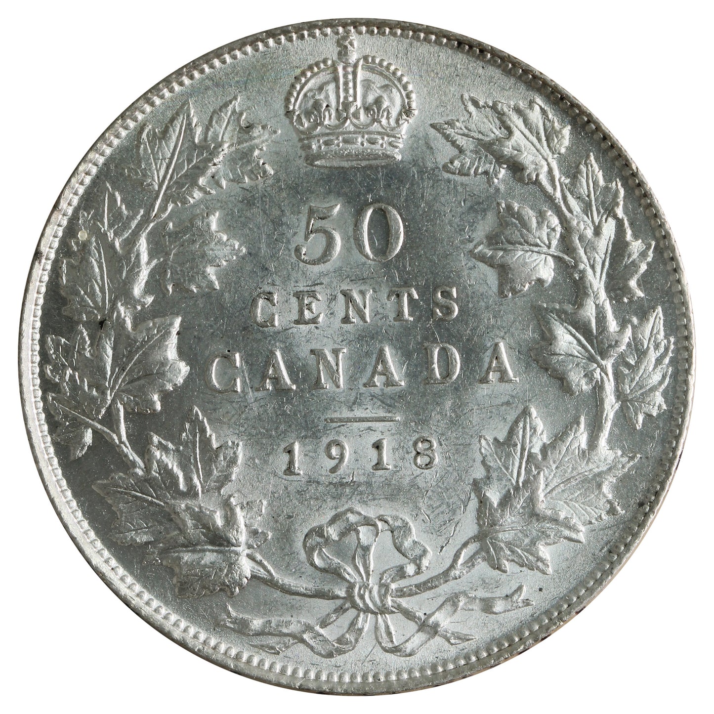 1918 Canada 50-cents ICCS Certified AU58