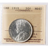 1919 Canada 50-cents ICCS Certified MS60 (XVR 106)