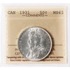1931 Canada 50-cents ICCS Certified MS-63 (XVR 108)