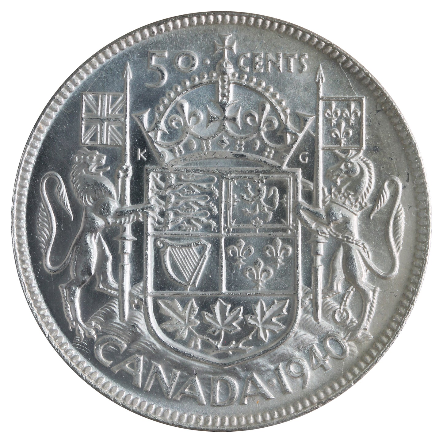 1940 Canada 50-cents ICCS Certified MS-64 (XXR 559)