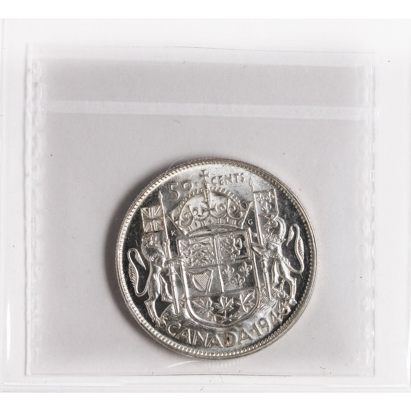 1946 Design Canada 50-cents ICCS Certified AU-55