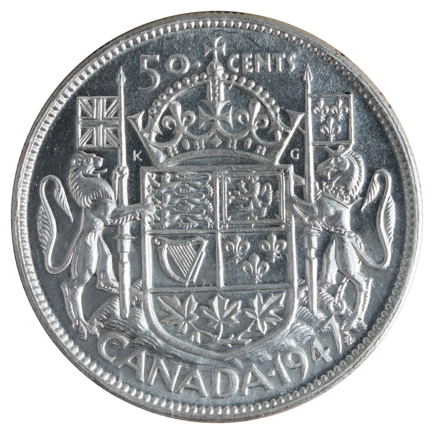 1947 Maple Leaf Canada 50-cents ICCS Certified MS62 (XXR 562)