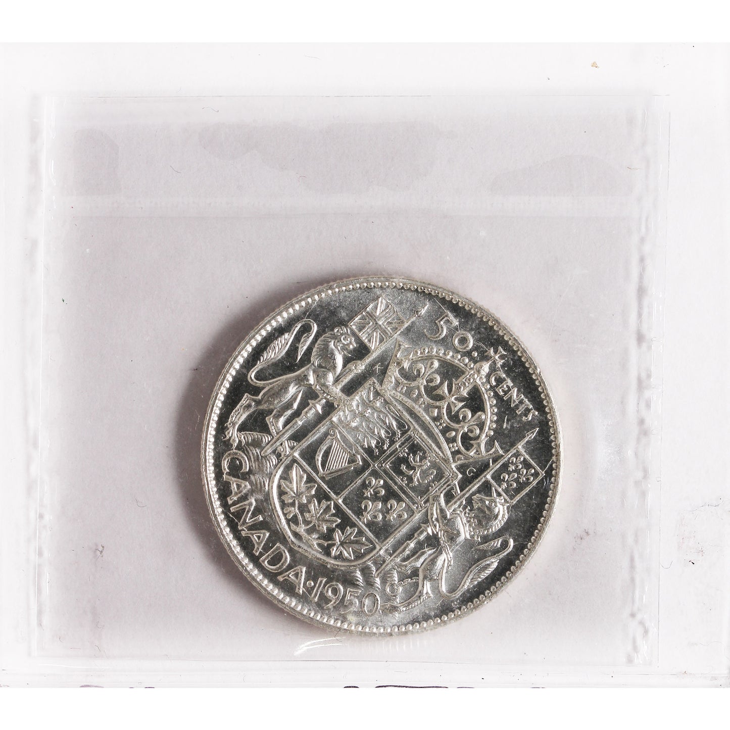 1950 No Design Canada 50-cents ICCS Certified MS63 (XAY 922)