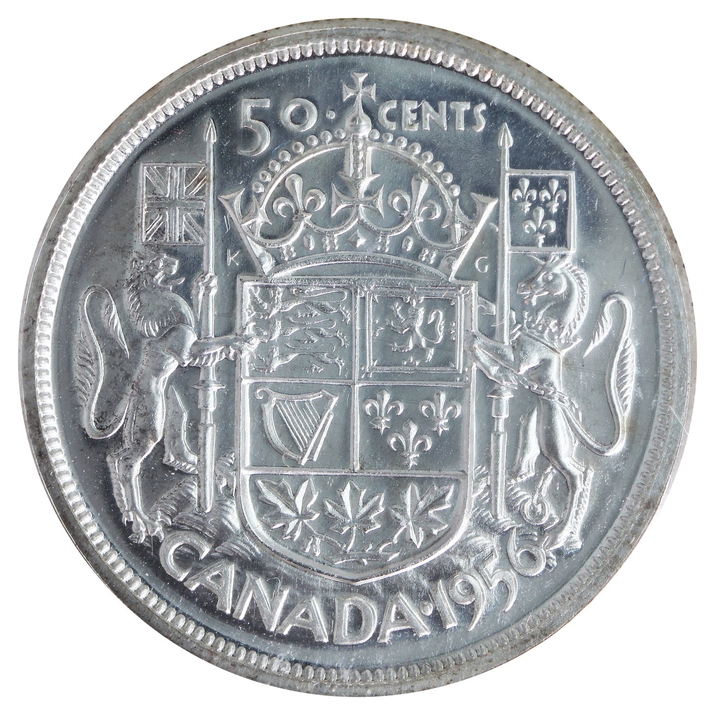 1956 Canada 50-cents ICCS Certified PL65 Cameo