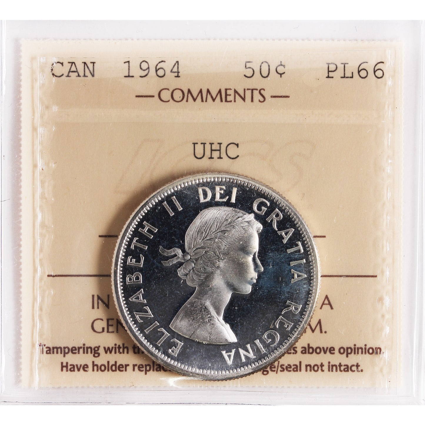 1964 Canada 50-cents ICCS Certified PL66 Ultra Heavy Cameo