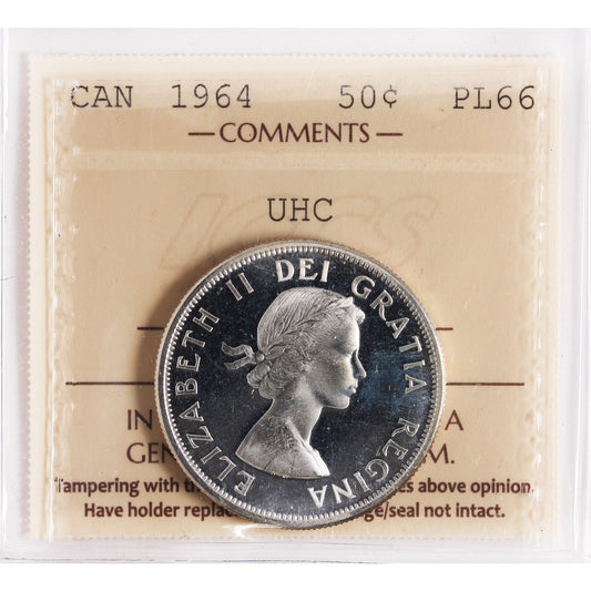 1964 Canada 50-cents ICCS Certified PL66 Ultra Heavy Cameo