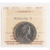 1973 Missing A Canada 50-cents ICCS Certified MS63