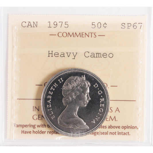 1975 Canada 50-cents ICCS Certified SP67 Heavy Cameo