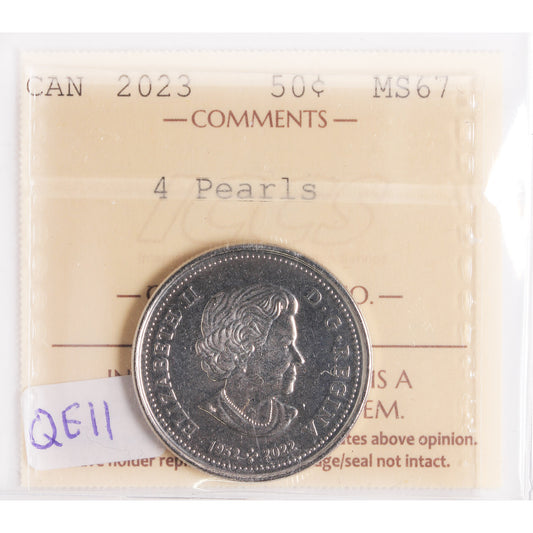 2023 QEII 4 Pearls Canada 50-cents ICCS Certified MS-67