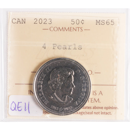 2023 QEII 4 Pearls Canada 50-cents ICCS Certified MS-65