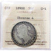 1890H Obv. 4 Canada 50-cents ICCS Certified G4
