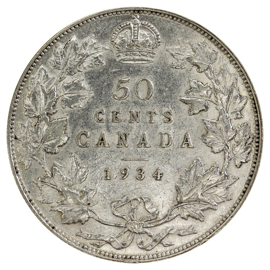 1934 Canada 50-cents EF-AU (EF45)