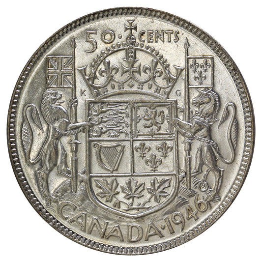 1946 Chip in 6 Canada 50-cents AU-UNC (AU-55) $