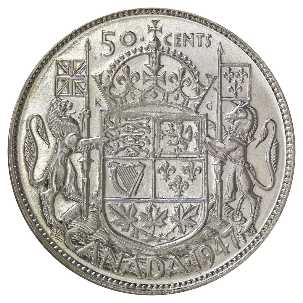 1947 Curved 7 50-cents Uncirculated (MS60)