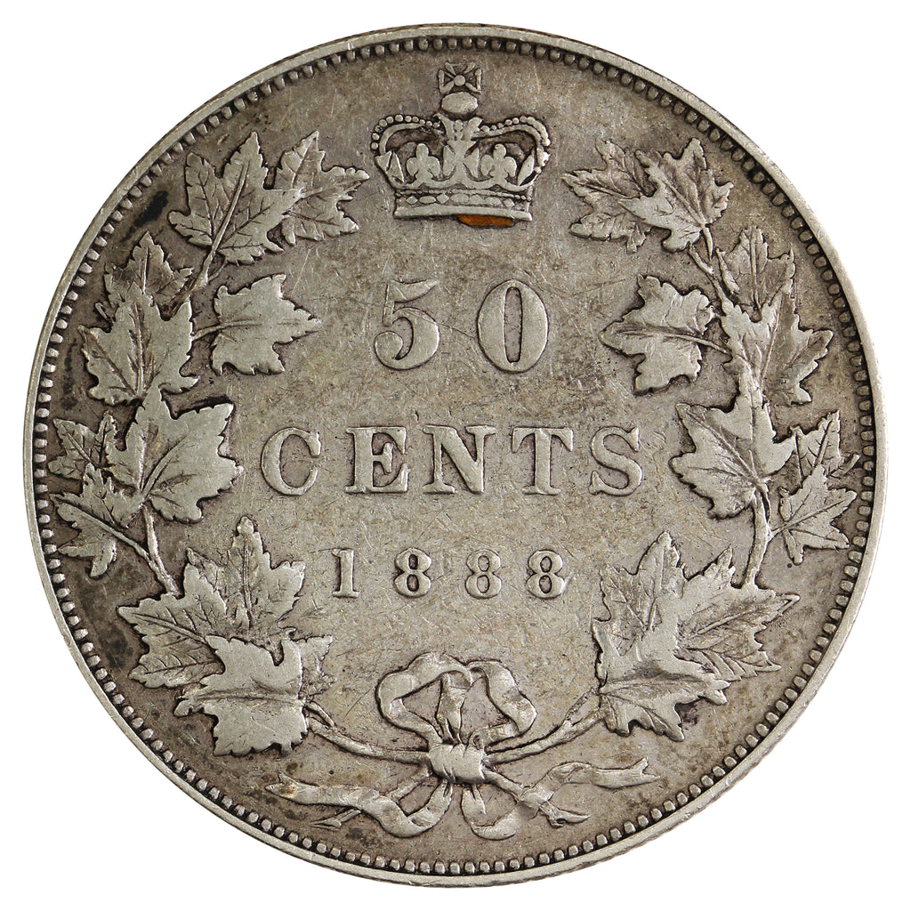 1888 Obv. 3 Canada 50-cents F-VF (F15) $