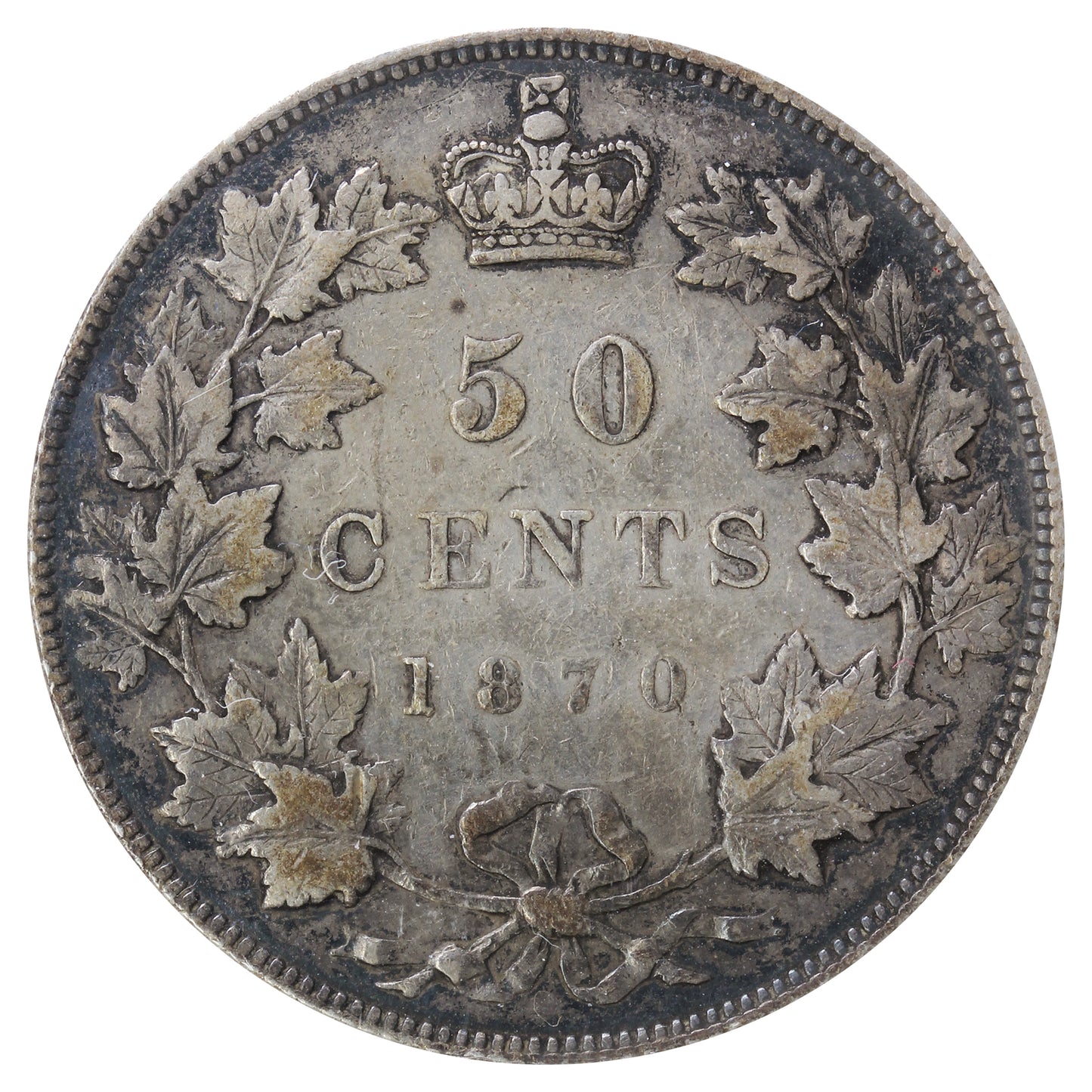 1870 No LCW Canada 50-cents ICCS Cerfified VF20