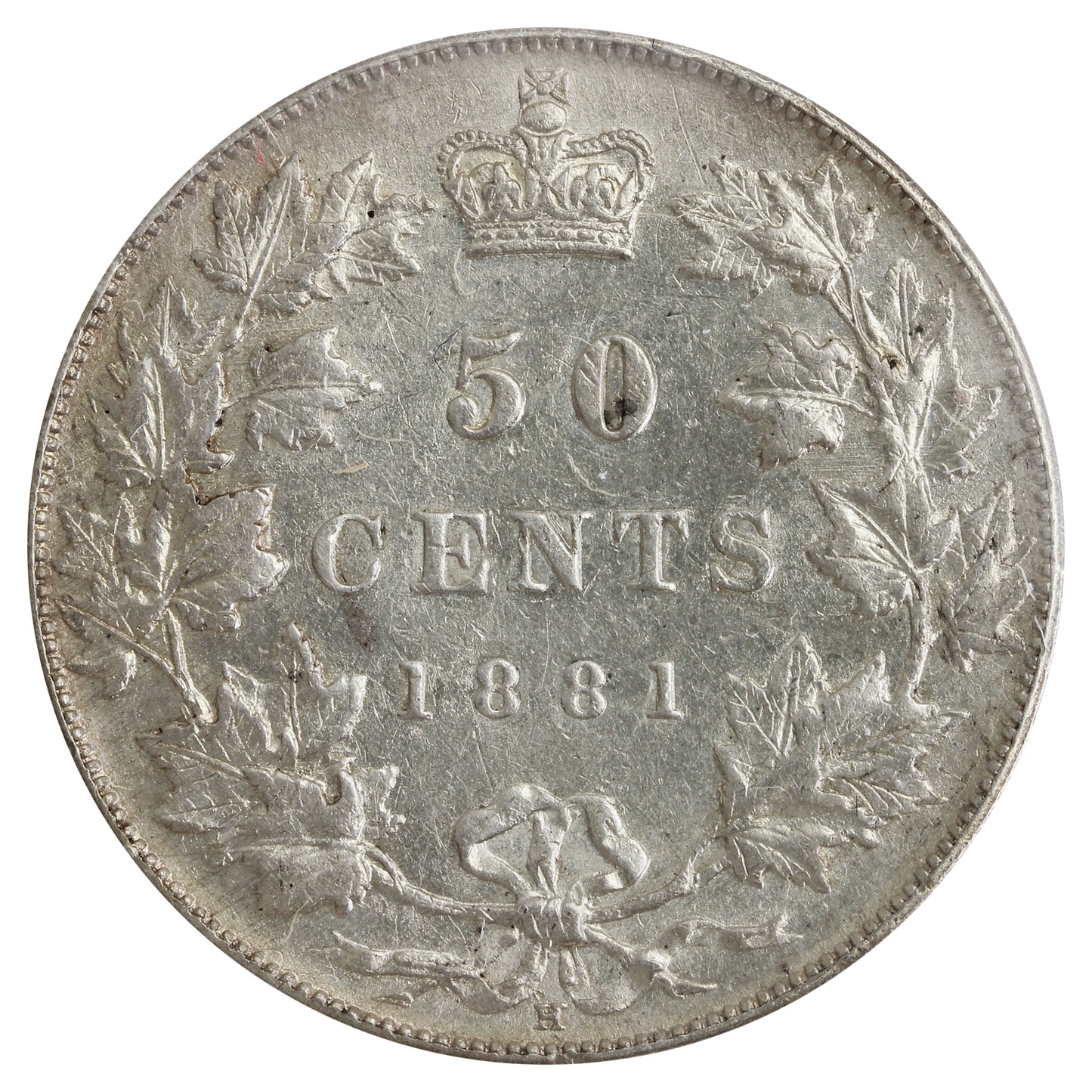 1881H Canada 50-cents ICCS Certified EF40