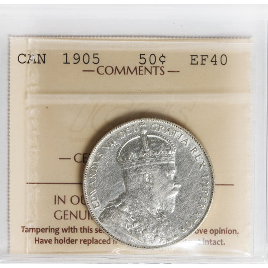 1905 Canada 50-cents ICCS Certified EF40