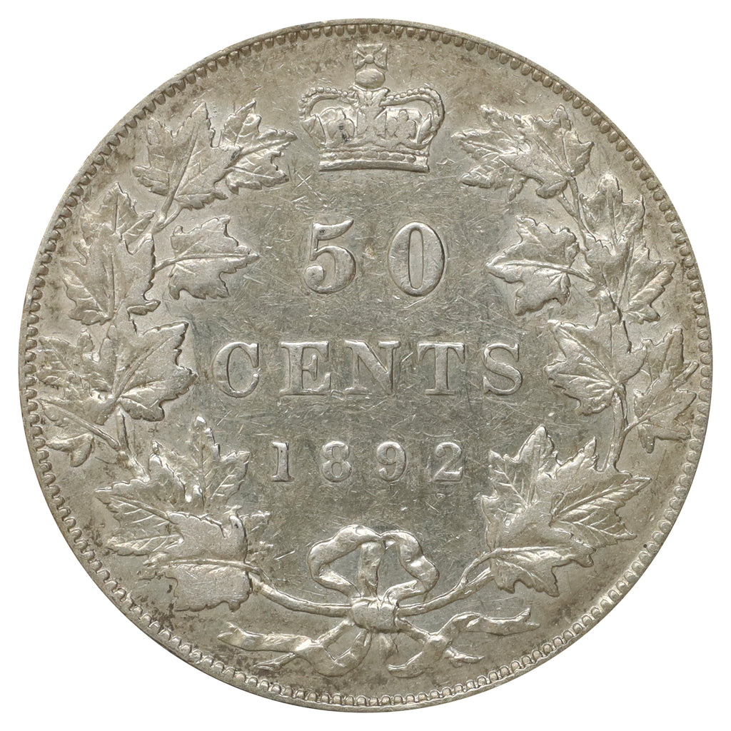 1892 Obv. 4 Canada 50-cents Extra Fine (EF40) $