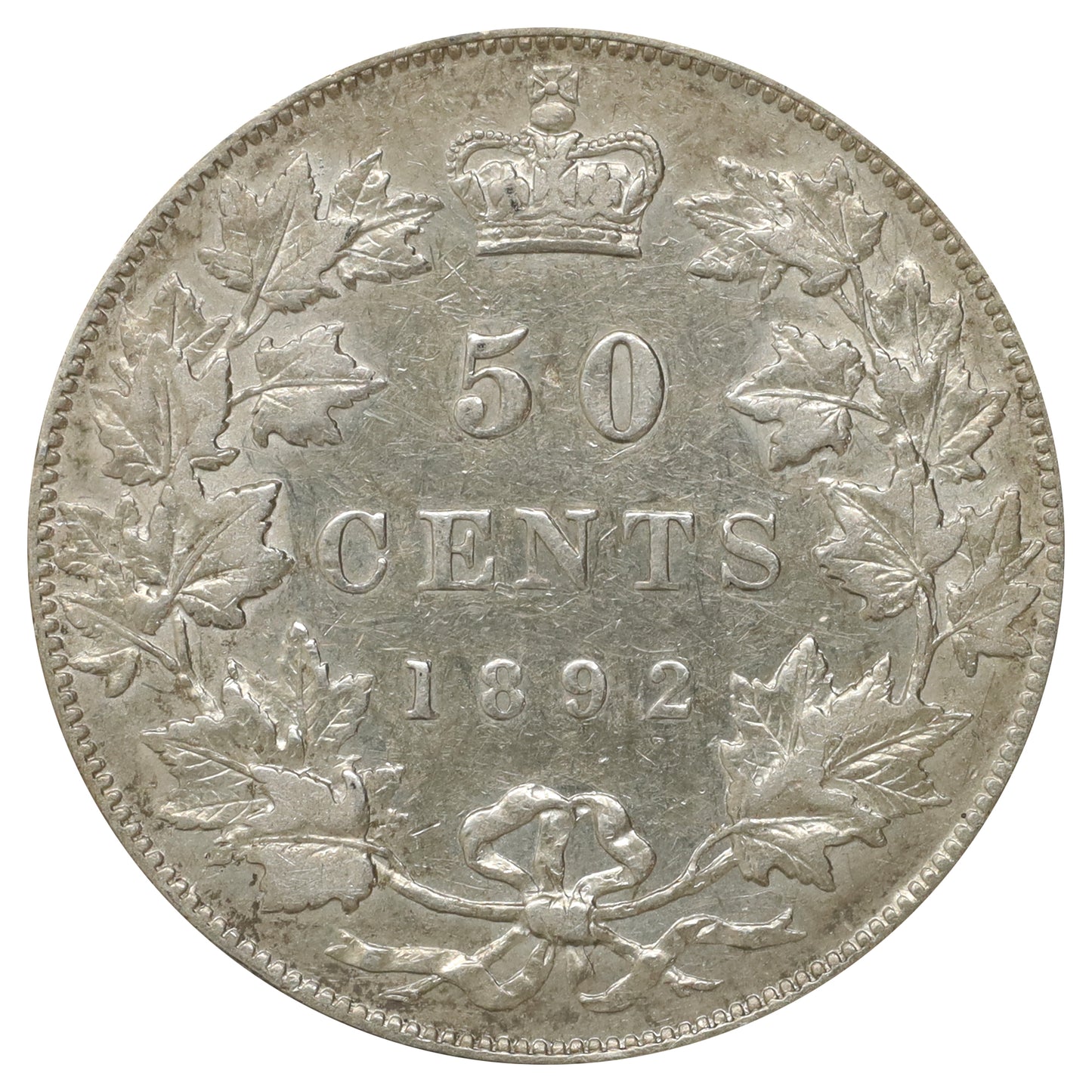 1892 Obv. 4 Canada 50-cents Extra Fine (EF40) $