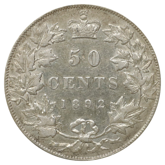 1892 Obv. 4 Canada 50-cents Extra Fine (EF40) $