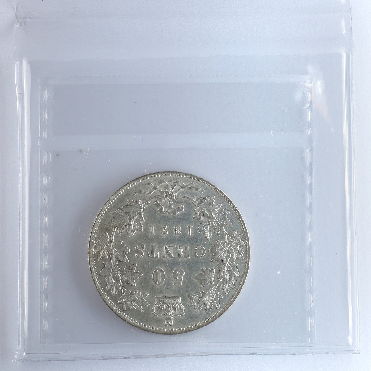 1871H Canada 50-cents ICCS Certified AU50