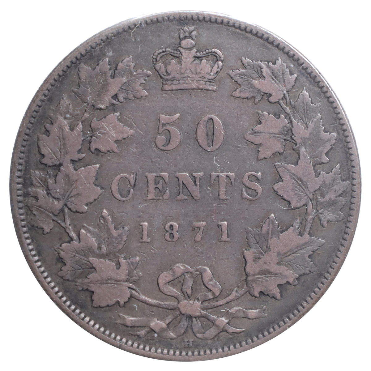 1871H Canada 50-cents ICCS Certified F15