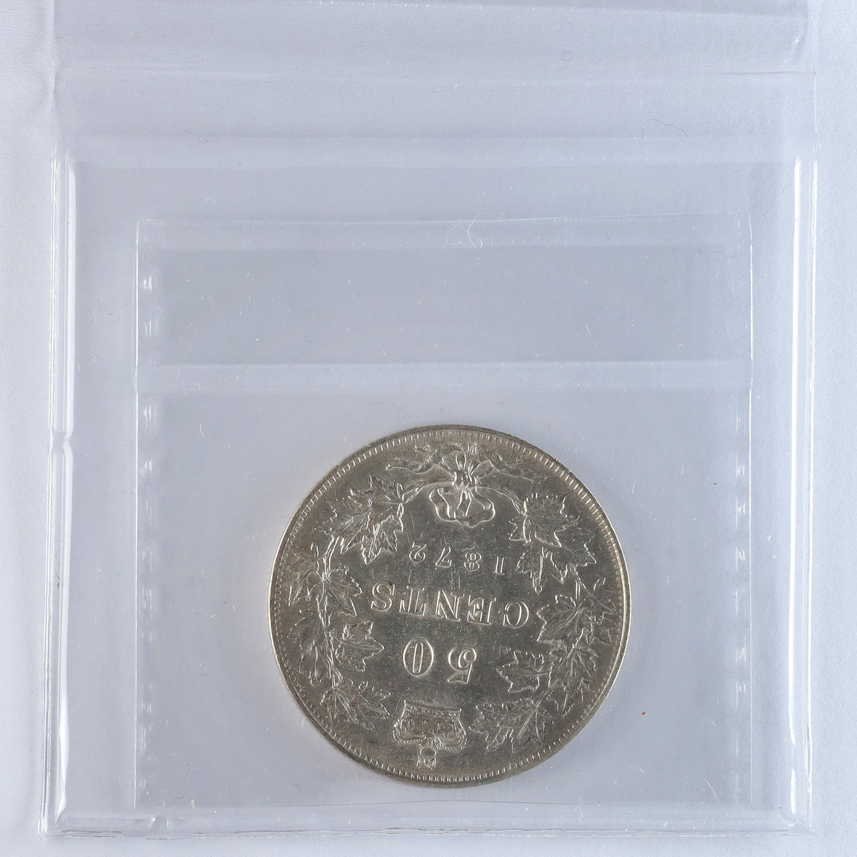 1872H Canada 50-cents ICCS Certified EF45