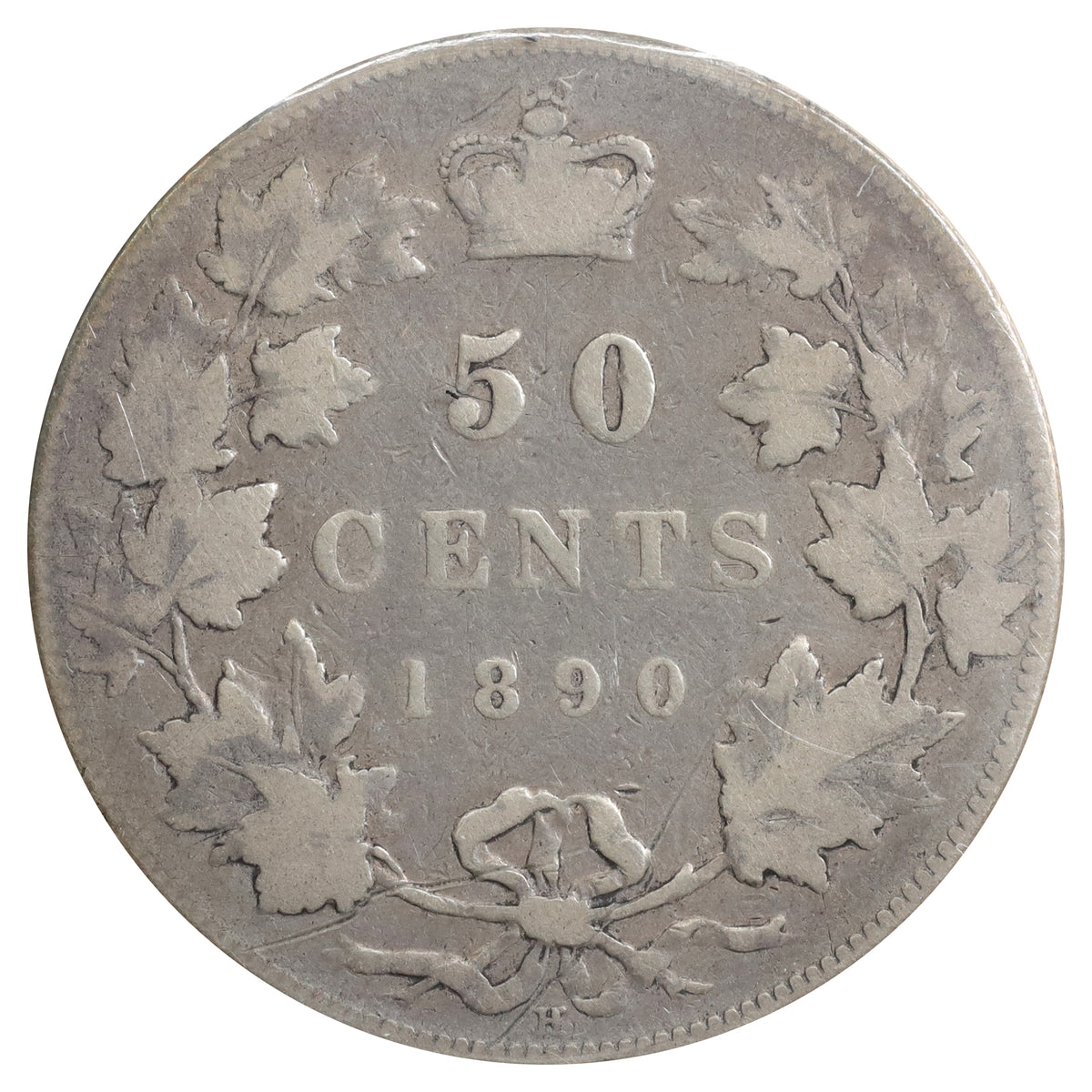 1890H Obv. 4 Canada 50-cents ICCS Certified VG8