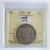 1899 Large First 9 Canada 50-cents ICCS Certified G6