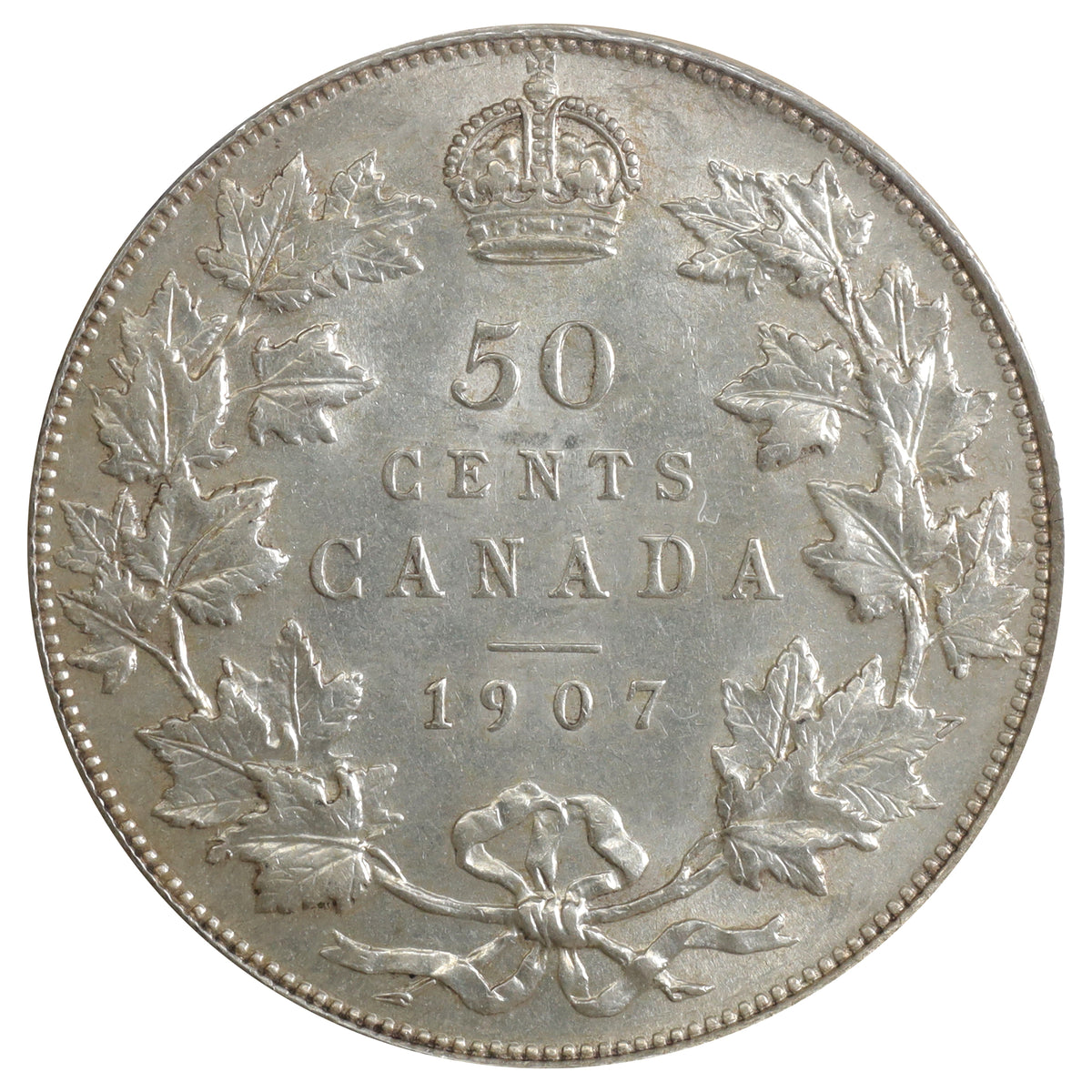 1907 Canada 50-cents ICCS Certified AU55
